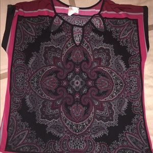 Short sleeve multicolored blouse